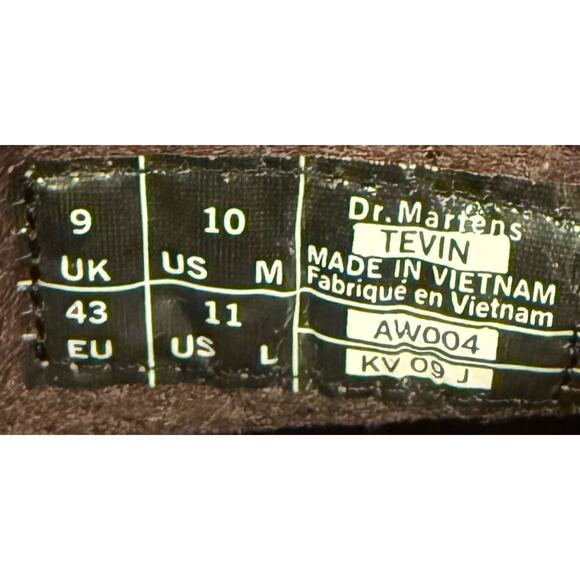 Men's Y2K Doc Dr. Martens Tevin Oxblood Brown Leather Preppy Comfort Loafers 10 - Picture 7 of 7